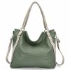 Duża Torebka Damska Shopper Bag firmy Hernan Jasno Zielona/Beżowa